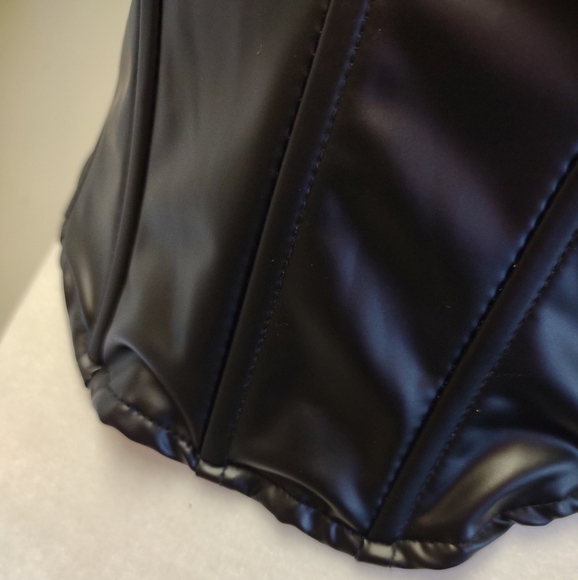 Corset Black Faux Leather Size S - Picture 4 of 8